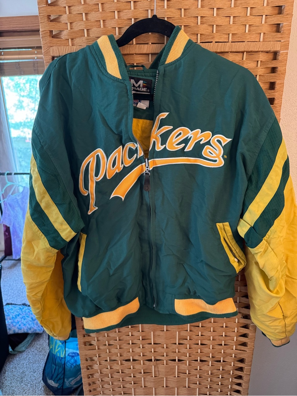 Vintage Packers Green & Yellow Bomber Jacket